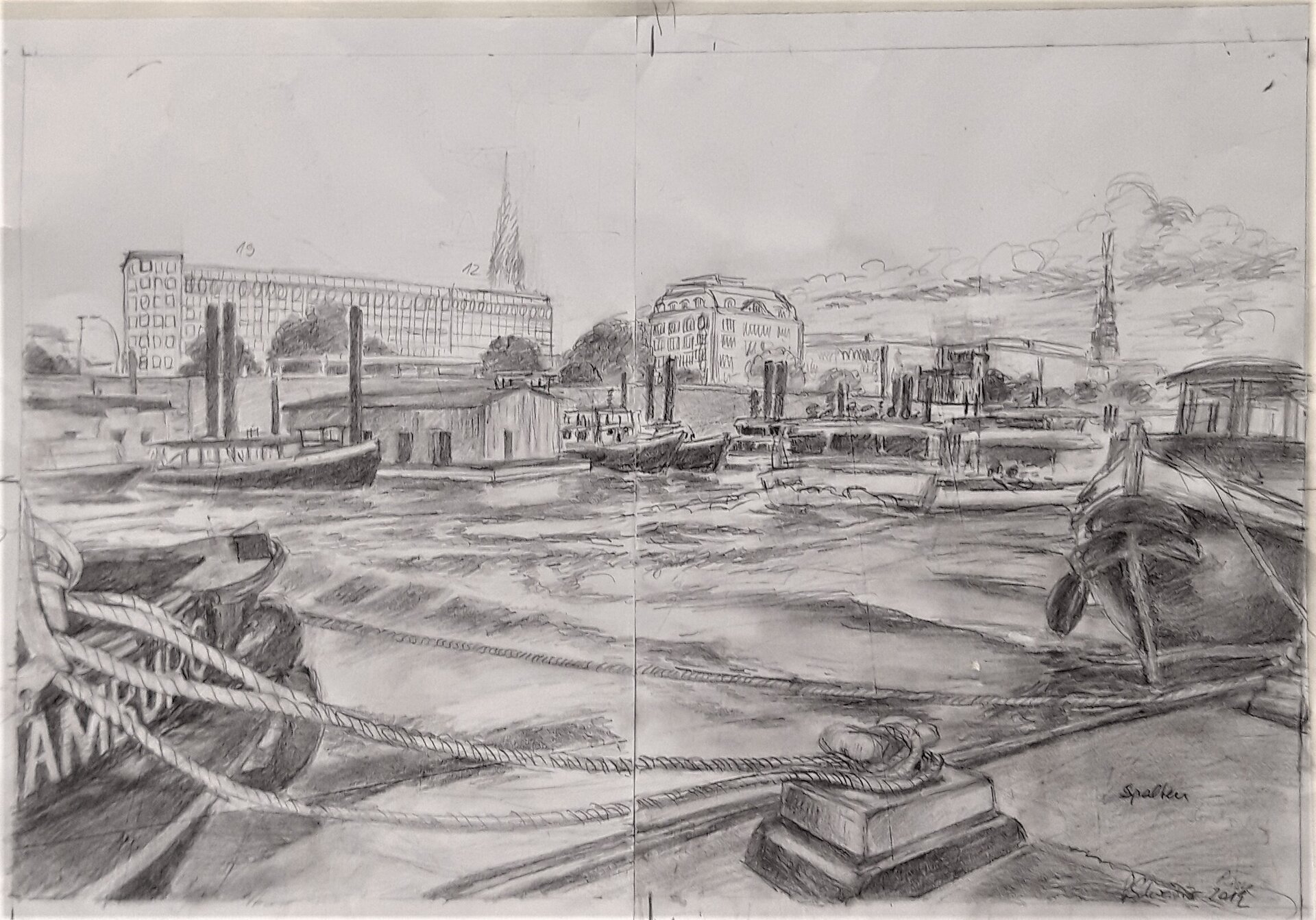 Vorskizze zu Hafenkante Vorskizze zu Hafenkante