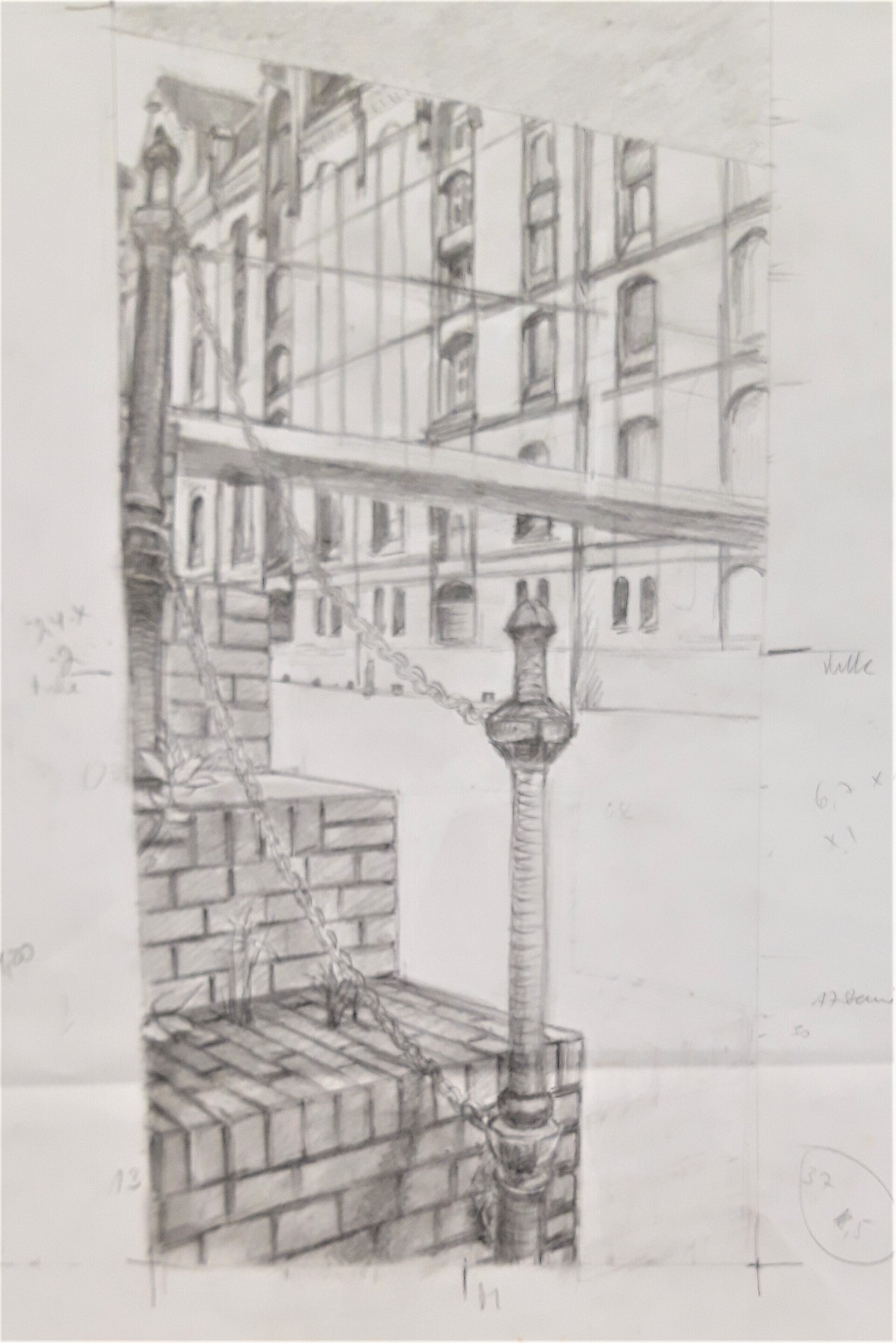 Vorskizze auf Zeichenkarton